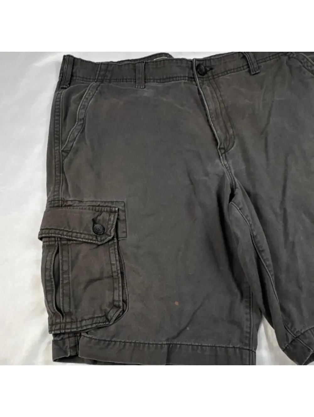 Urban Pipeline‎ Gray Cotton Cargo Shorts Button Zip Pockets Flat Front Men